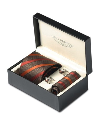 Lino Perros Men Formal Brown Accessory Gift Set