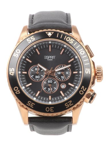 Esprit Men Black Dial Chronograph Watch