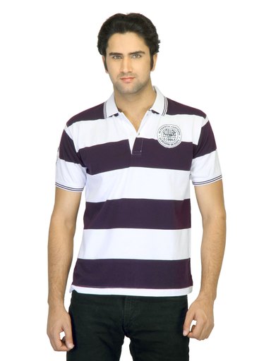 Scullers Men Striped Purple T-shirt
