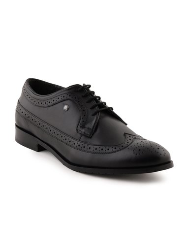 Enroute Men Leather Black Formal Shoes