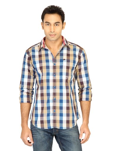 Highlander Men Check Blue Shirt