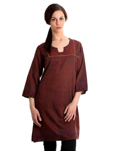 Diva Women Printed Brown Kurta