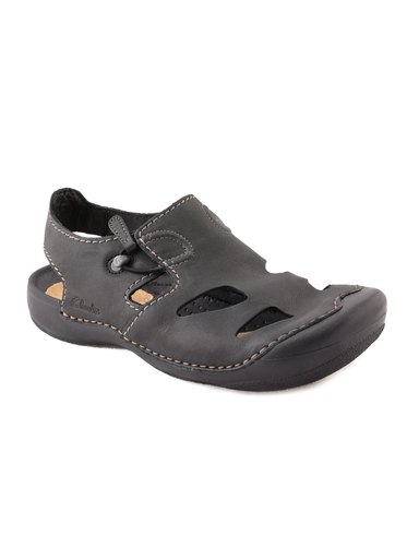 Clarks Men Leather Black Sandals