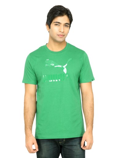 Puma Men Printed Green T-shirt