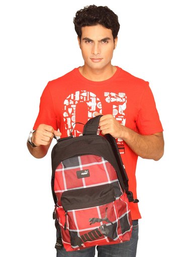 Puma Unisex Foundation Black Red Bagpack