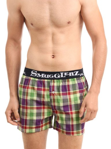 Smugglerz Men Multi Coloured Check Boxers